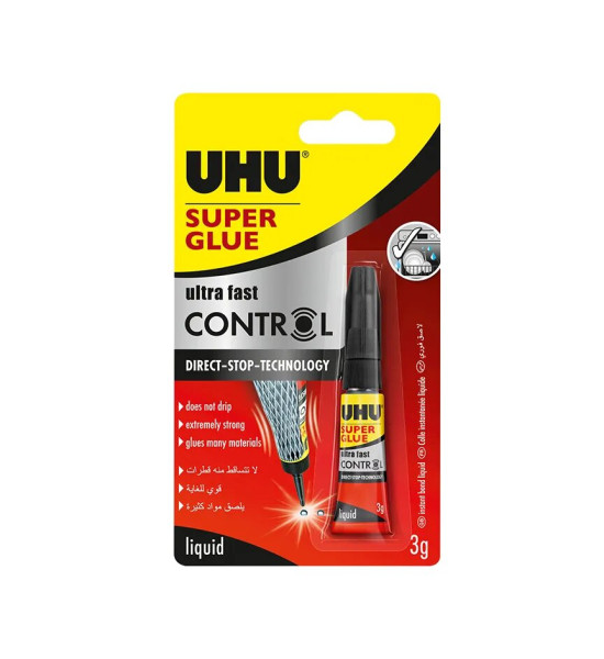 Pegamento, Instantáneo y Extra Fuerte , Super Glue Control, Tubo x  3 g,  Blister x 1 Unidad